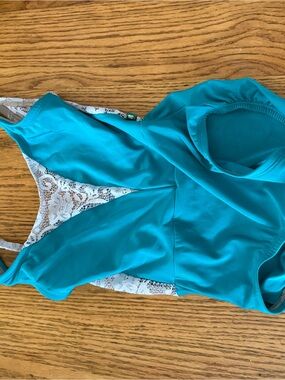 Turquoise Lace-Back Kids Dance Costume Leotard